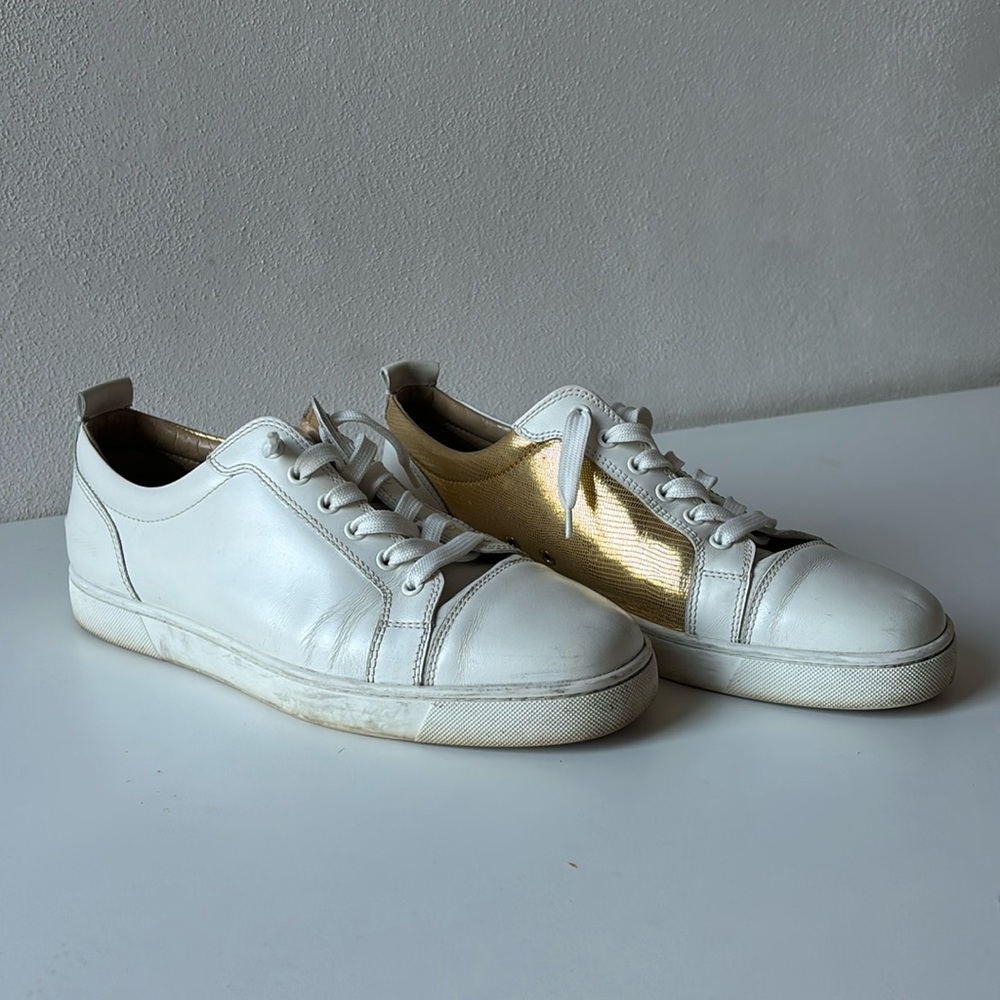 Christian Louboutin gold foil low top sneakers
